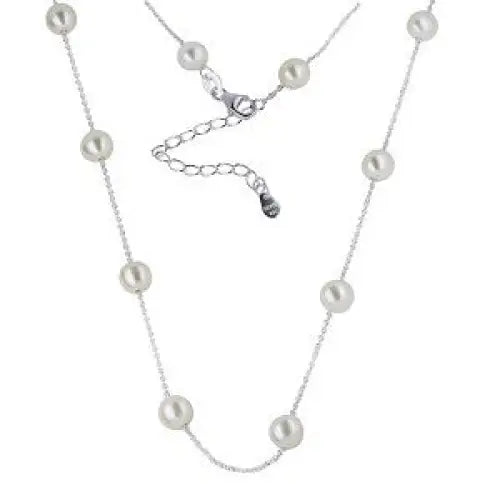 SS FWPearl Necklet w. 5cm Extension