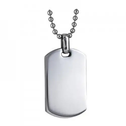 Stainless Steel Small 34x20mm Dog Tag With Ball Chain 55cm