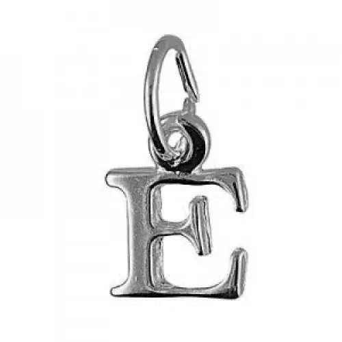 Sterling Silver 10mm Block Initial "E" Pendant