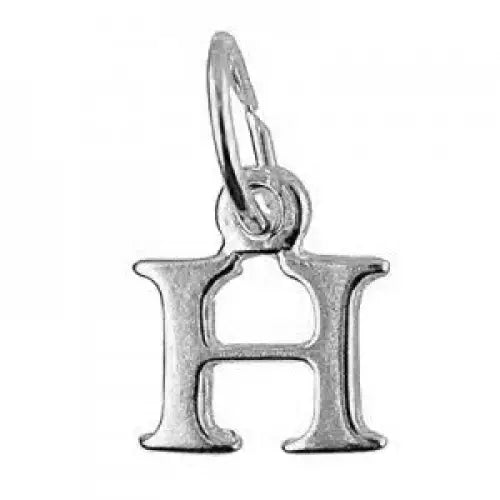 Sterling Silver 10mm Block Initial "H" Pendant