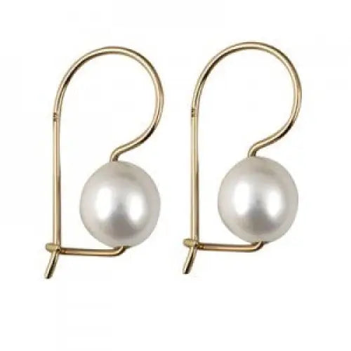 Sterling Silver 10mm Freshwater Pearl Drop Earrings