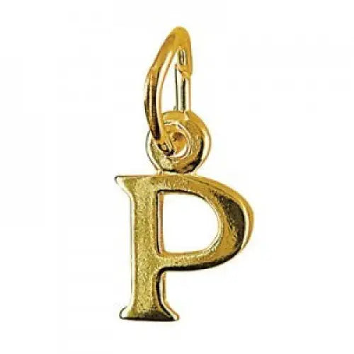 Sterling Silver 10mmm Block Initial "P" Pendant