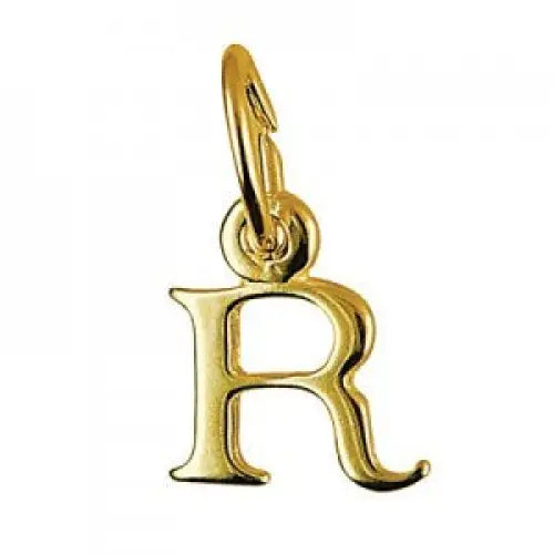 Sterling Silver 10mmm Block Initial "R" Pendant