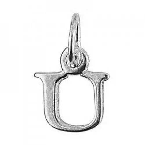 Sterling Silver 10mmm Block Initial "U" Pendant