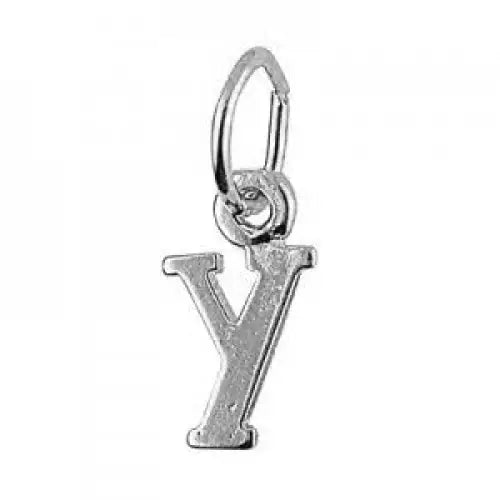 Sterling Silver 10mmm Block Initial "Y" Pendant