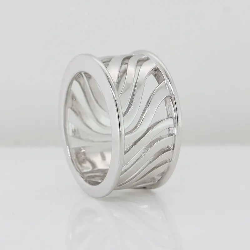 Sterling Silver 11.50mm Wide Wave Ring Size O