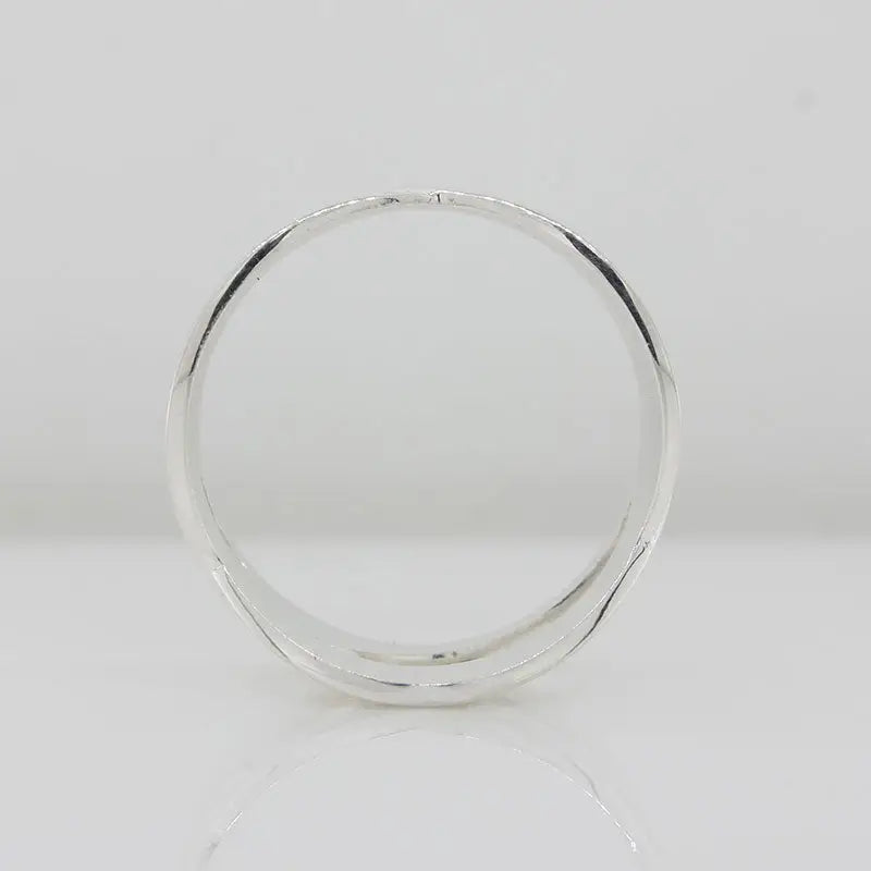 Sterling Silver 12.50mm Wide Flat Wave Ring Size O, Satin Finish