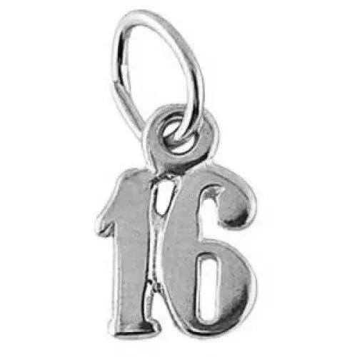 Sterling Silver "16" Charm