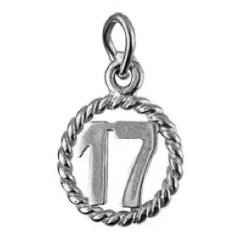 Sterling Silver "17" In Circle Charm