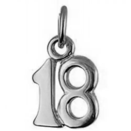 Sterling Silver "18" Charm