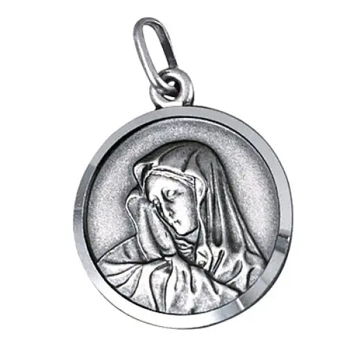 Sterling Silver 18mm Italian Madonna Medal