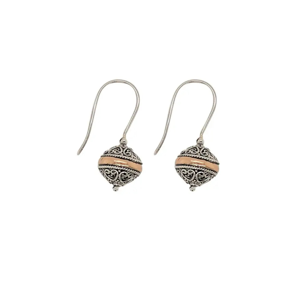 Sterling Silver 18R 10mm Ball Filigree S/hook Earrings 