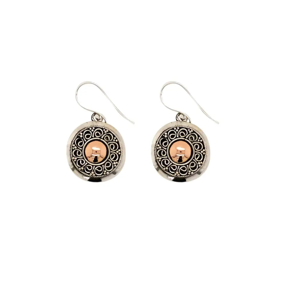 Sterling Silver 18Rose 15mm Round Filigree S/hook Earrings 