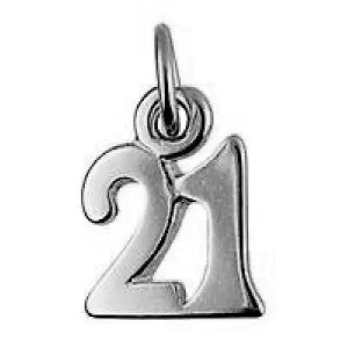 Sterling Silver "21" Charm