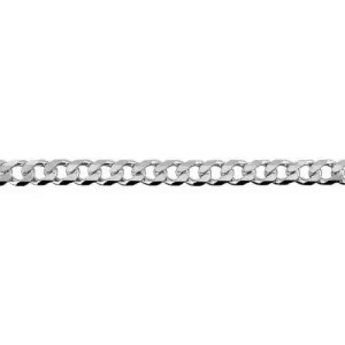 Sterling Silver 21cm Bevelled Diamond Cut Curb Bracelet