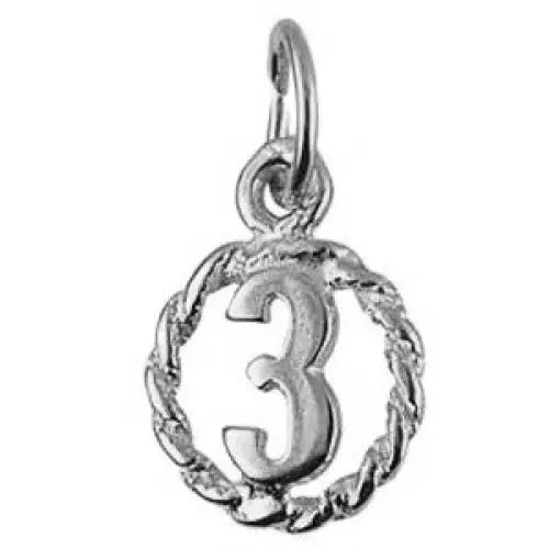 Sterling Silver 3 in a Circle Charm