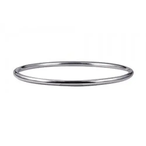 Sterling Silver 3mm Solid Round Golf Bangle 60mm Internal Diameter