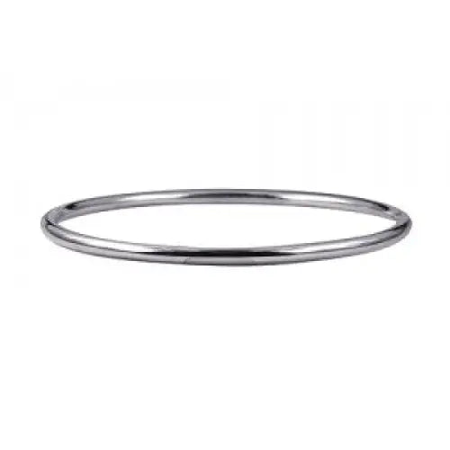 Sterling Silver 3mm Solid Round Golf Bangle 64mm Internal Diameter