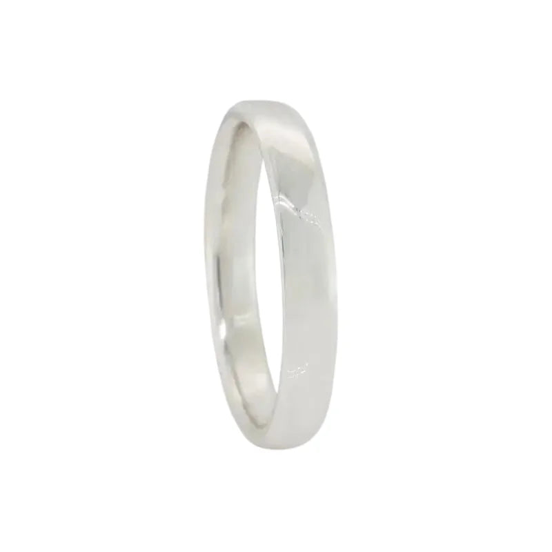 Sterling Silver 3mm Wide Low Round Profile Comfort Curve