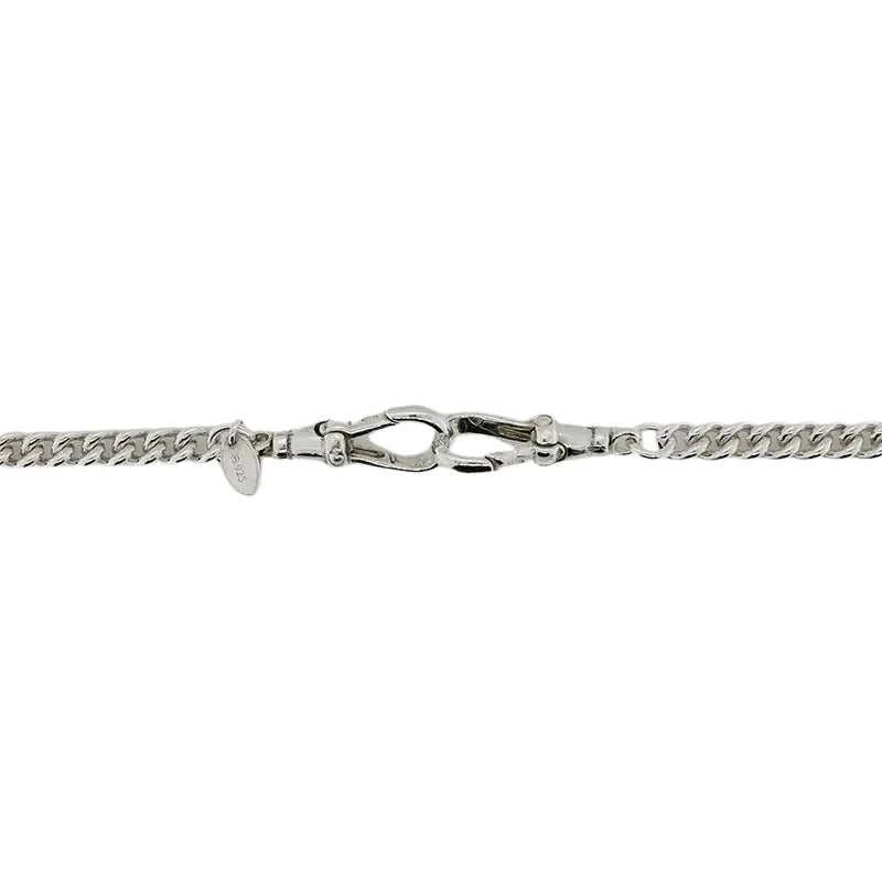 Sterling Silver 46cm Round Curb 4mm Wide Chain with Two 20cm