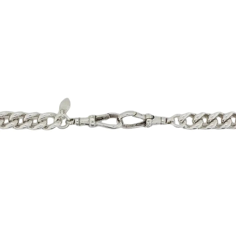Sterling Silver 46cm Round Curb 6mm Wide Chain with Two 20cm