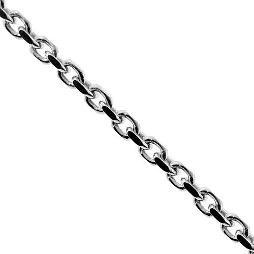 Sterling Silver 49cm Filed Cable Link Chain