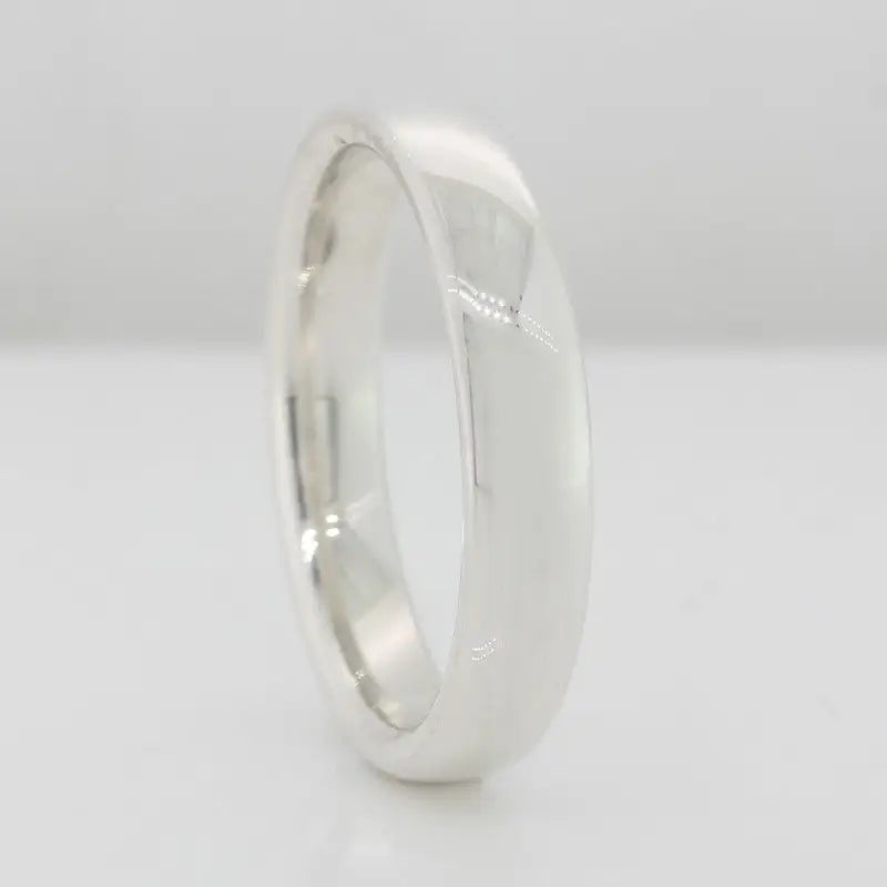 Sterling Silver 4mm Wide Low Round Profile Comfort Curve Ring Size P