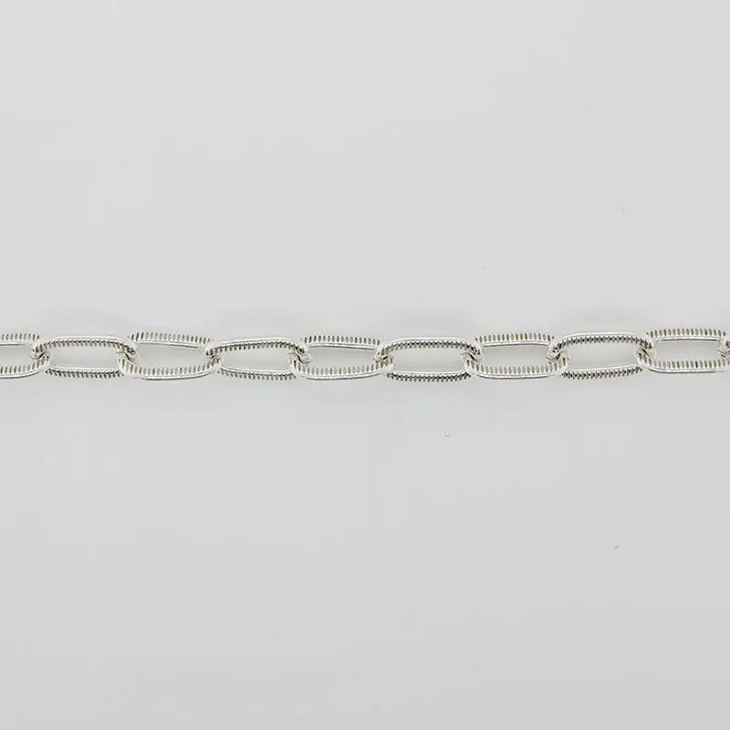 Sterling Silver 54cm Oval Cable Link Chain Patterned Links