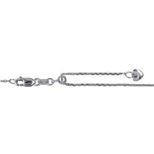 Sterling Silver 58cm Italian Diamond Cut Cable Slider Chain