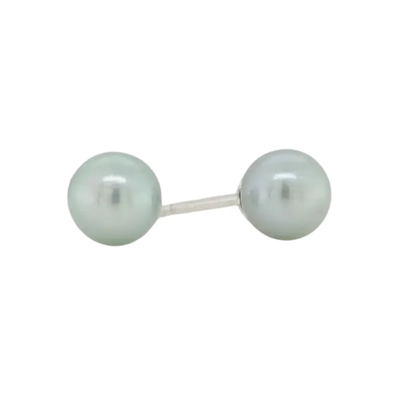 Sterling Silver 6mm Dyed Green Fresh Water Pearl Stud
