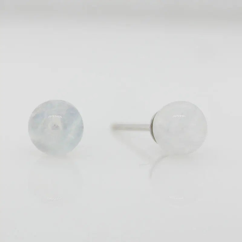 Sterling Silver 6mm Moonstone Ball Stud Earrings