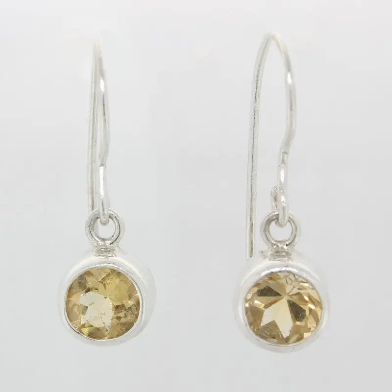 Sterling Silver 6mm Round Citrine S/Hook Earrings