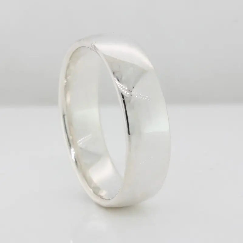 Sterling Silver 6mm Wide Low Round Profile Comfort Curve Gents Ring Size V