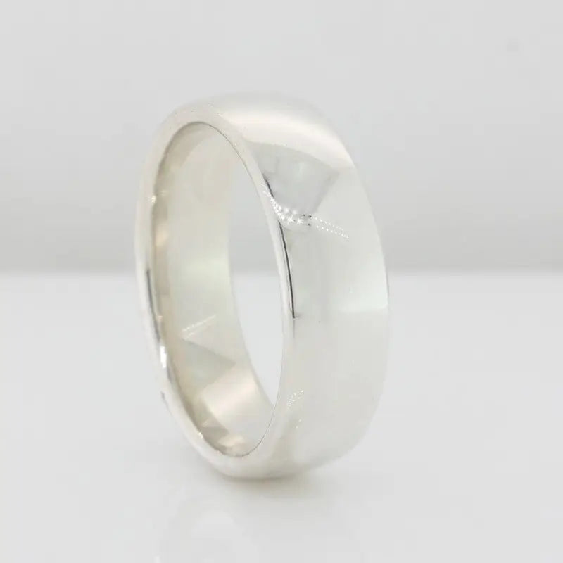 Sterling Silver 7mm Wide Comfort Curve Gents Ring