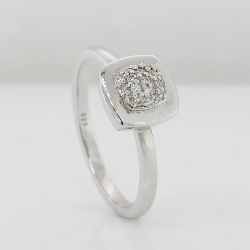 Sterling Silver 8mm Cushion Cubic Zirconia Ring