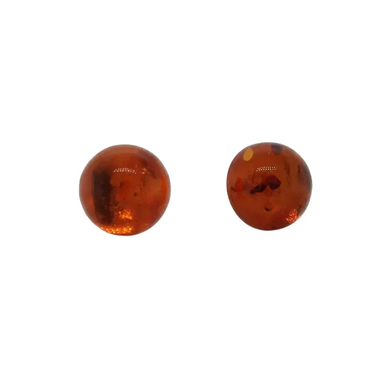 Sterling Silver Amber Round Studs 2 Seaspray Valuations &