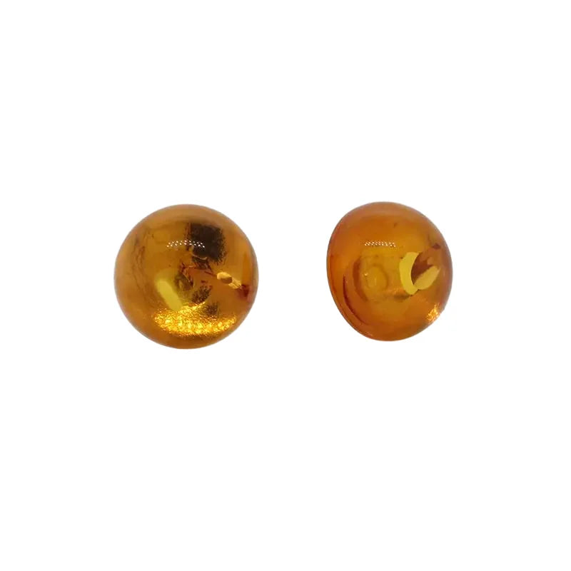 Sterling Silver Amber Round Studs Seaspray Valuations & Fine