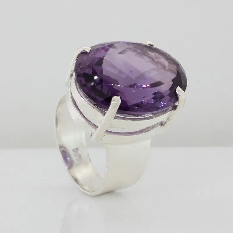 Sterling Silver Amethyst Ring Claw Set