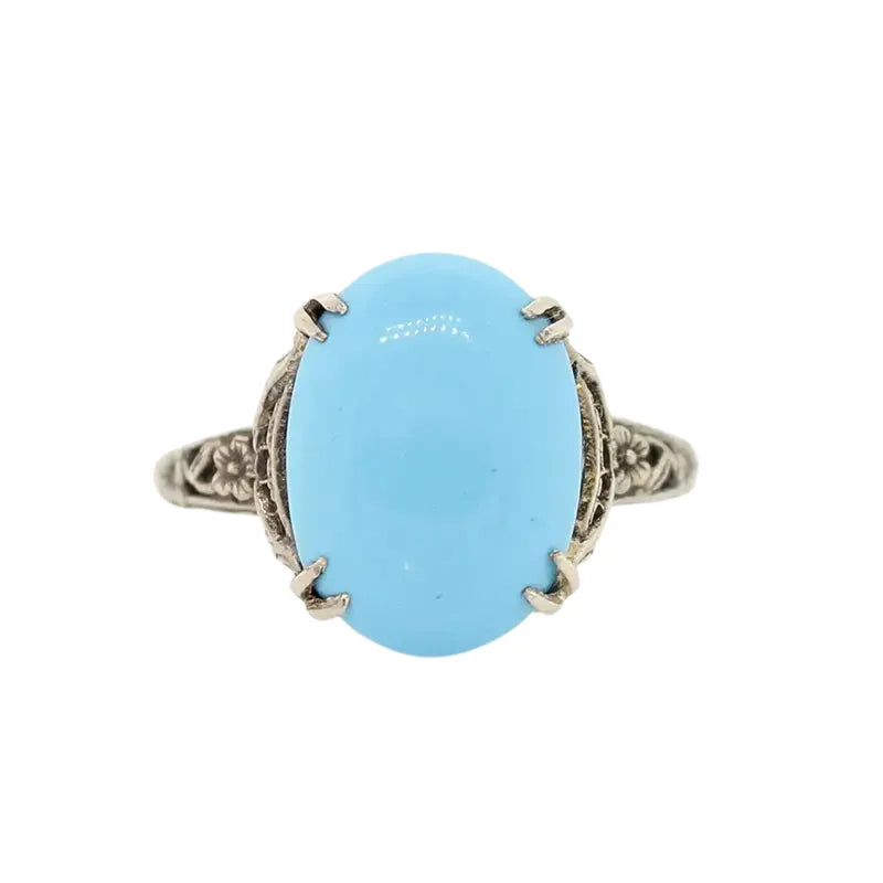 Sterling Silver Antique Turquoise Ring SEASPRAY VALUATIONS &