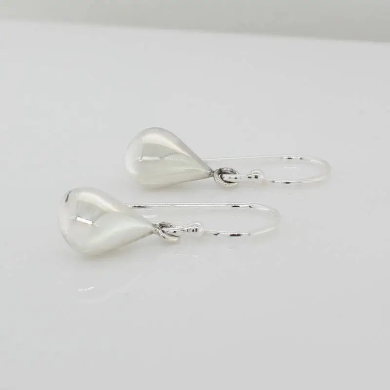 Sterling Silver Articulated Puffed Tear Drop 13mm x 7mm