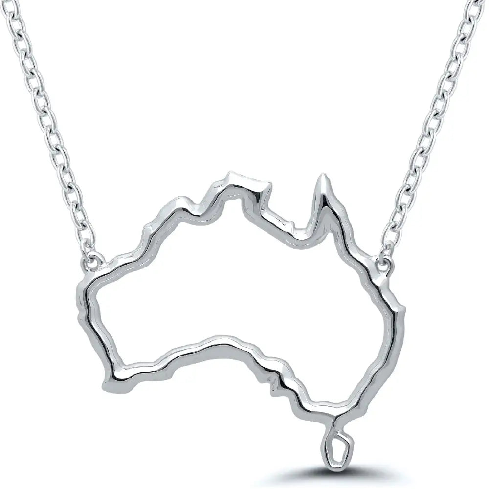Sterling Silver Australia Pendant on 45cm Chain SEASPRAY