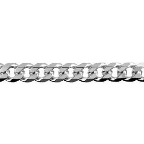 Sterling Silver Bevelled Diamond Cut Curb Bracelet 18cm