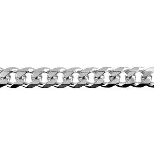 Sterling Silver Bevelled Diamond Cut Curb Bracelet 21cm