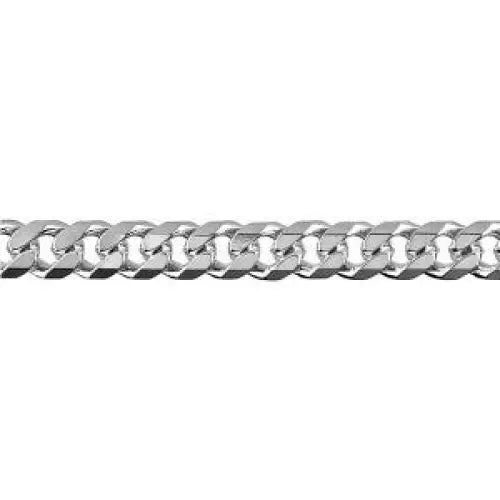 Sterling Silver Bevelled Diamond Cut Curb Chain, 55cm