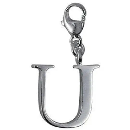 Sterling Silver Block Initial "U" Charm