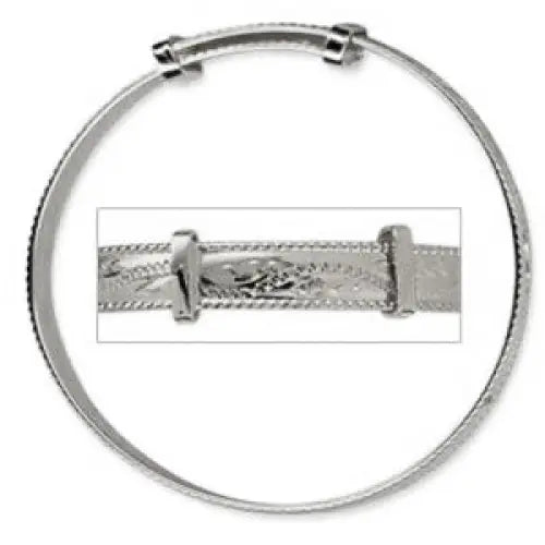 Sterling Silver Child’s Engraved Expanding Bangle SEASPRAY