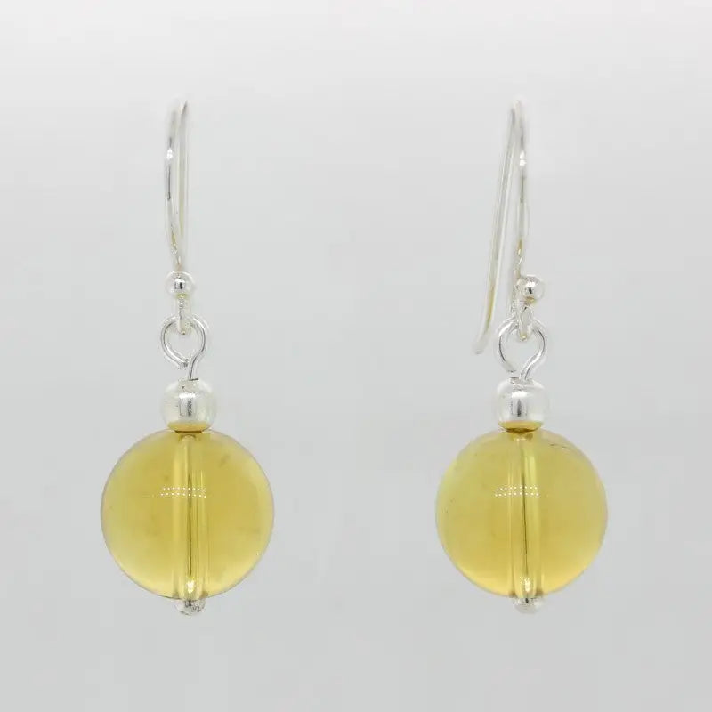 Sterling Silver Citrine Ball Earrings 10.05mm