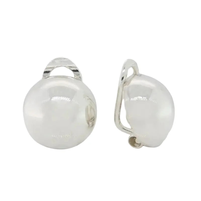 Sterling Silver Clip-On Half Ball Earrings SEASPRAY