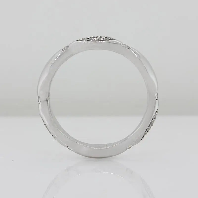 Sterling Silver Cubic Zirconia Set Freeform Ring