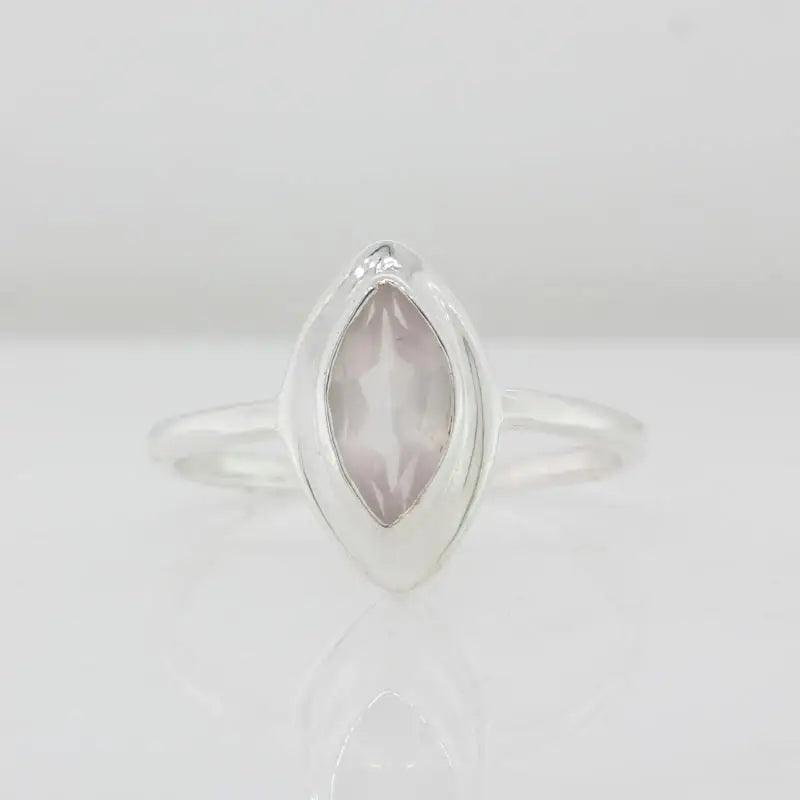 Sterling Silver Faceted Marquise Rose Quartz 10mm x 5mm